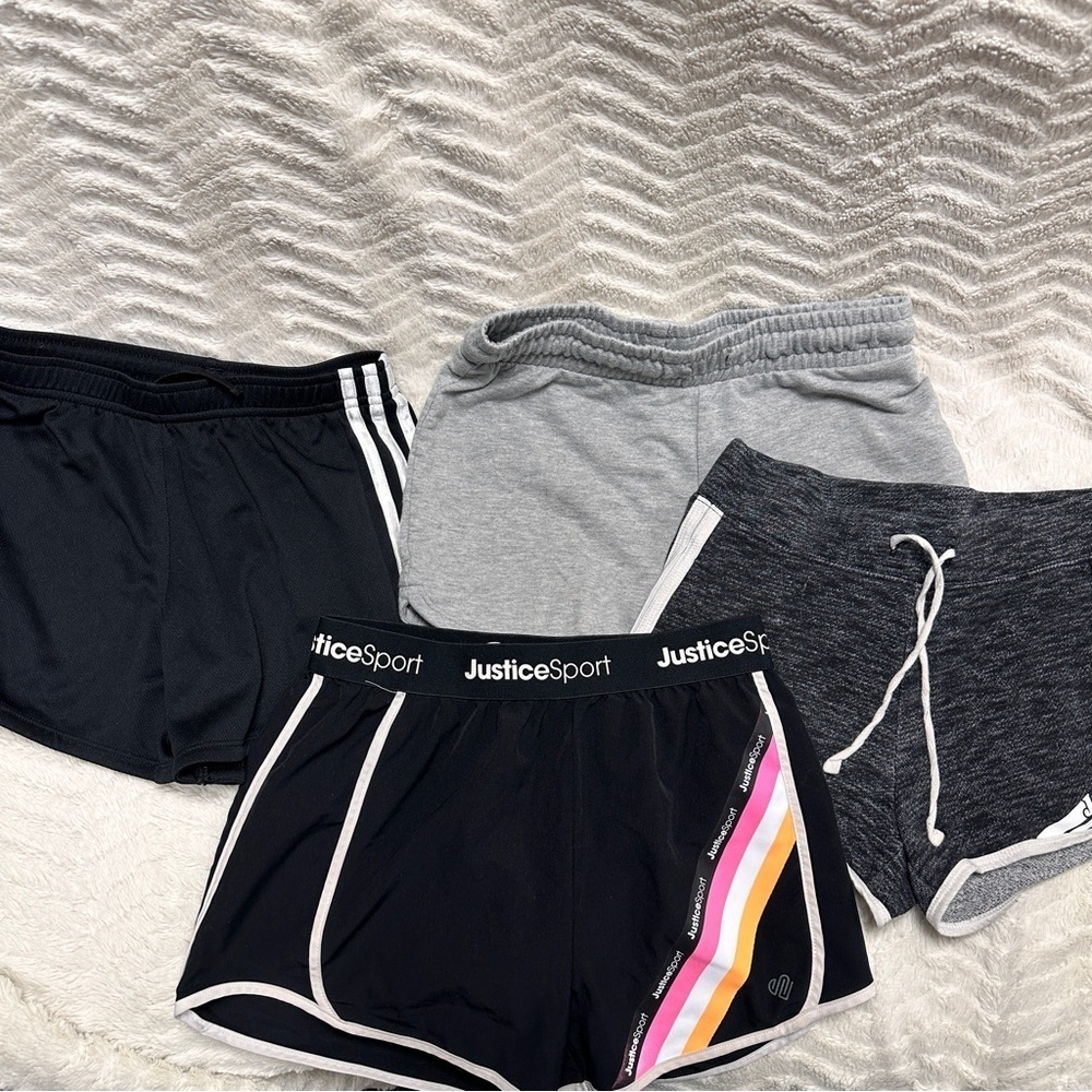 Girl's Summer Shorts Four Pack, Justice, Adidas, Cat & Jack Size 10
